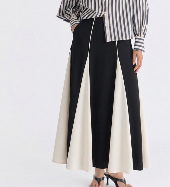 Maxifalda "Archi-Contrast" en Bloques de Color