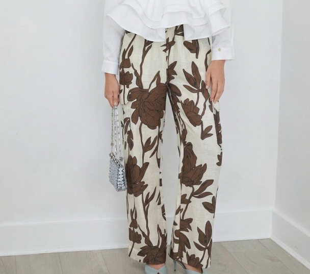 Pantalón Cargo "Botanical Earth" de Pernera Ancha